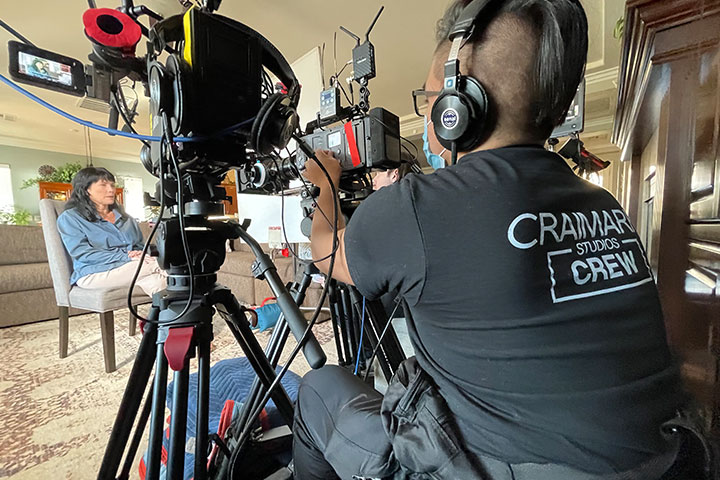 Behind the scenes filming